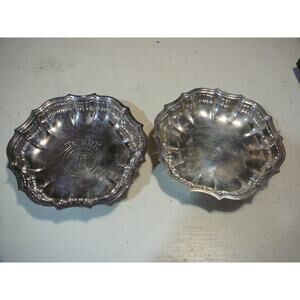 2 Vintage Chippendale International Silver Silver-Plate Candy Nut Dish